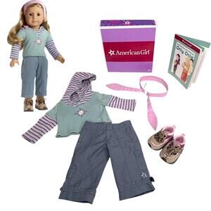 American Girl Adventure Outfit Doll Hoodie Shirt Pants Shoes Headband Book Box